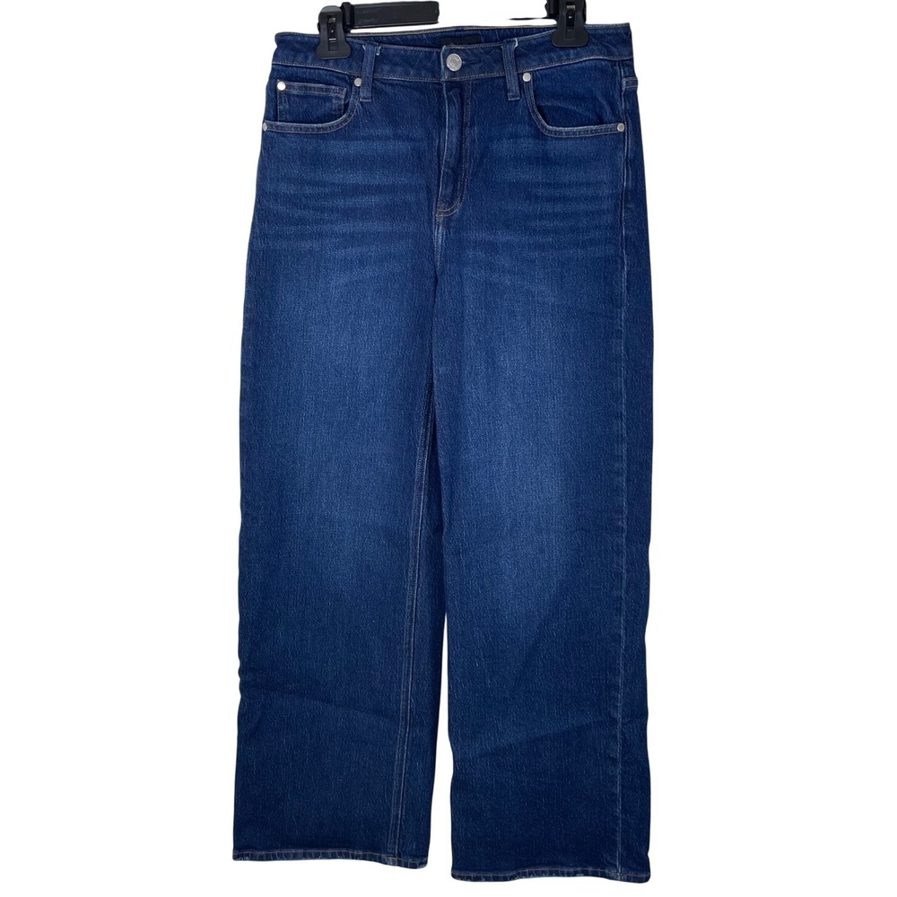 Quince Dark Indigo Organic Cotton Blend Wide Leg Jeans Women 30 Blue 30" inseam
